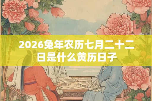 2026兔年农历七月二十二日是什么黄历日子 2026兔年农历七月二十二日是什么黄历日子