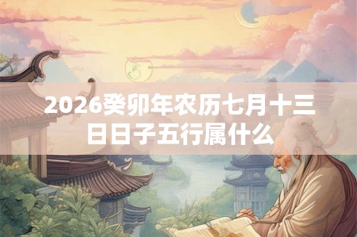 2026癸卯年农历七月十三日日子五行属什么 2026癸卯年农历七月十三日日子五行属什么