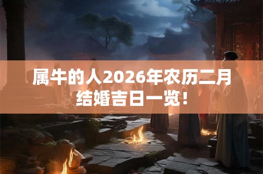 属牛的人2026年农历二月结婚吉日一览! 属牛的人2026年农历二月结婚吉日一览!