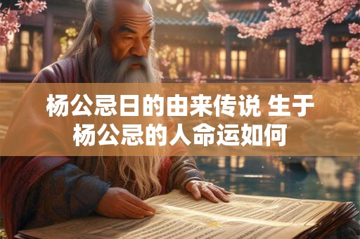 杨公忌日的由来传说 生于杨公忌的人命运如何