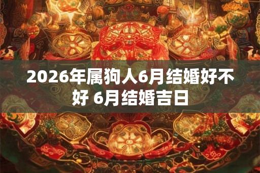 2026年属狗人6月结婚好不好 6月结婚吉日 2026年属狗人6月结婚好不好 6月结婚吉日
