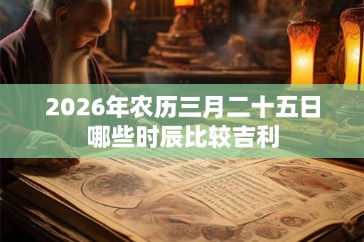 2026年农历三月二十五日哪些时辰比较吉利 2026年农历三月二十五日哪些时辰比较吉利