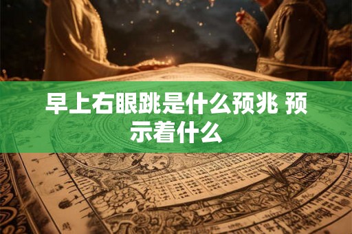 早上右眼跳是什么预兆 预示着什么 早上右眼跳是什么预兆 预示着什么