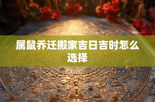 属鼠乔迁搬家吉日吉时怎么选择 属鼠乔迁搬家吉日吉时怎么选择