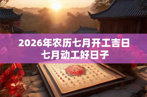 2026年农历七月开工吉日 七月动工好日子 2026年农历七月开工吉日 七月动工好日子