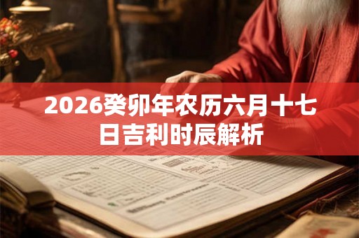 2026癸卯年农历六月十七日吉利时辰解析 2026癸卯年农历六月十七日吉利时辰解析