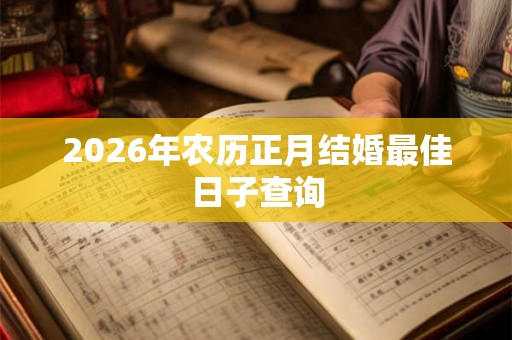 2026年农历正月结婚最佳日子查询 2026年农历正月结婚最佳日子查询