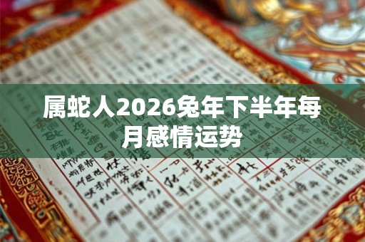 属蛇人2026兔年下半年每月感情运势