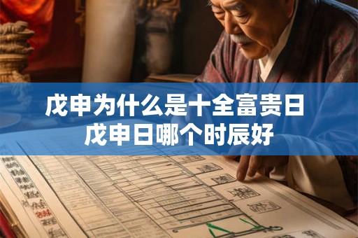 戊申为什么是十全富贵日 戊申日哪个时辰好