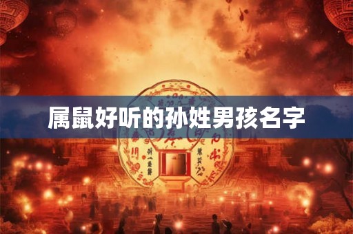属鼠好听的孙姓男孩名字 属鼠好听的孙姓男孩名字