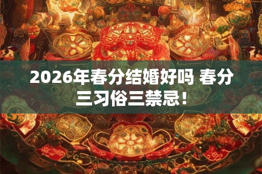 2026年春分结婚好吗 春分三习俗三禁忌！