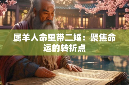 属羊人命里带二婚：聚焦命运的转折点