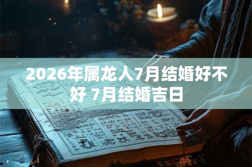 2026年属龙人7月结婚好不好 7月结婚吉日 2026年属龙人7月结婚好不好 7月结婚吉日