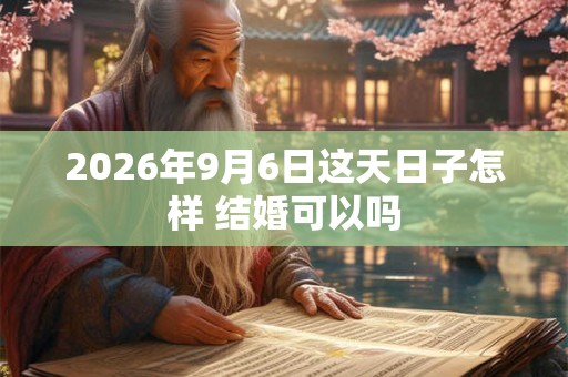 2026年9月6日这天日子怎样 结婚可以吗
