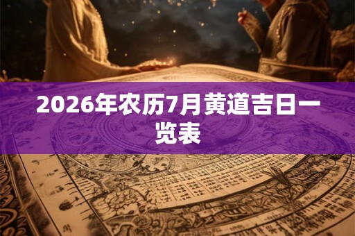 2026年农历7月黄道吉日一览表