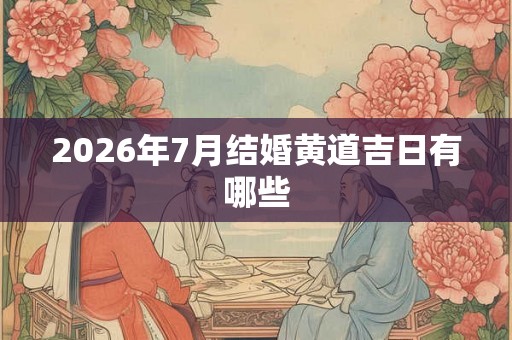 2026年7月结婚黄道吉日有哪些