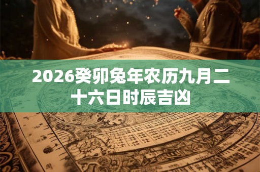 2026癸卯兔年农历九月二十六日时辰吉凶 2026癸卯兔年农历九月二十六日时辰吉凶