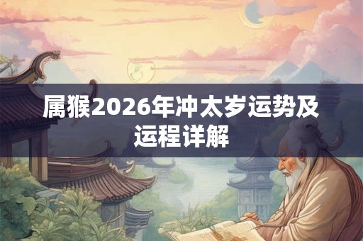 属猴2026年冲太岁运势及运程详解 属猴2026年冲太岁运势及运程详解