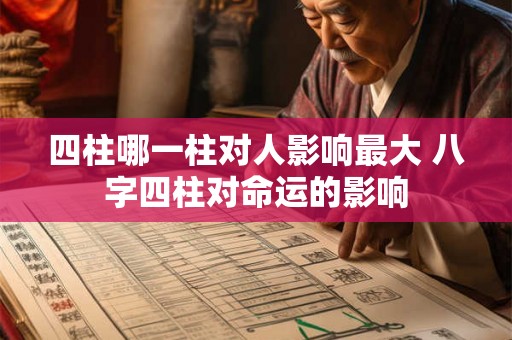 四柱哪一柱对人影响最大 八字四柱对命运的影响