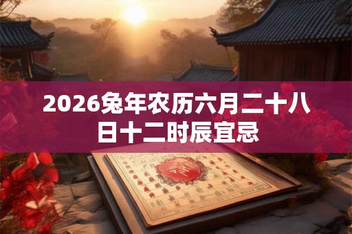2026兔年农历六月二十八日十二时辰宜忌 2026兔年农历六月二十八日十二时辰宜忌