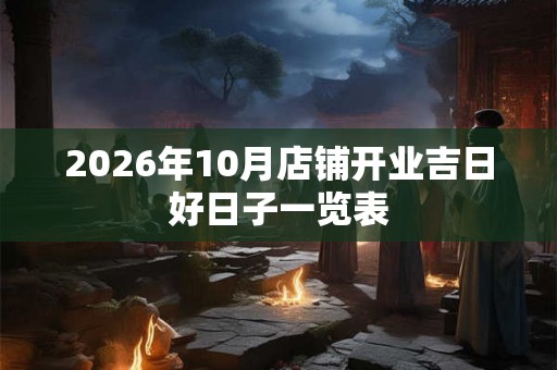 2026年10月店铺开业吉日好日子一览表 2026年10月店铺开业吉日好日子一览表
