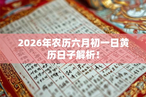 2026年农历六月初一日黄历日子解析! 2026年农历六月初一日黄历日子解析!