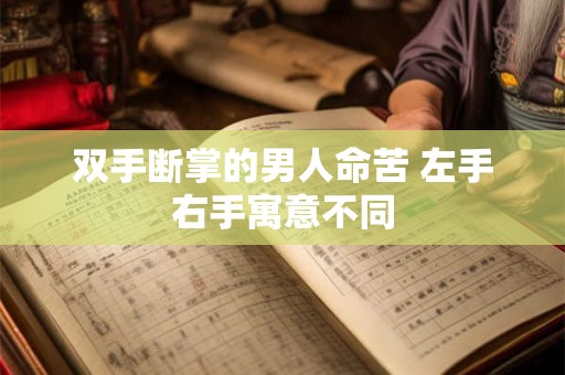双手断掌的男人命苦 左手右手寓意不同