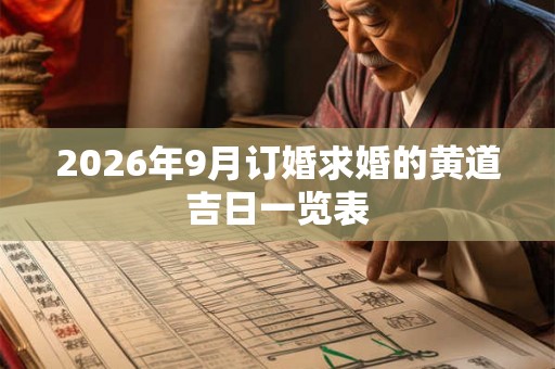2026年9月订婚求婚的黄道吉日一览表