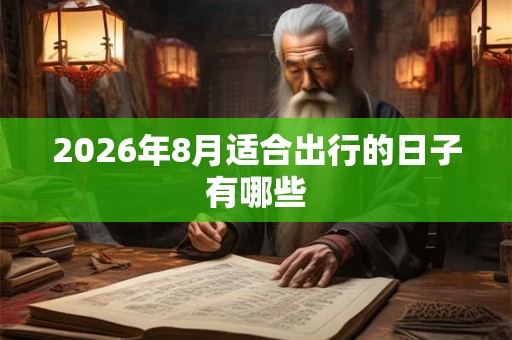 2026年8月适合出行的日子有哪些