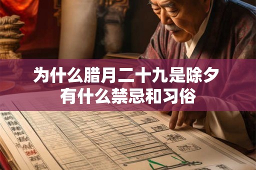 为什么腊月二十九是除夕 有什么禁忌和习俗 为什么腊月二十九是除夕 有什么禁忌和习俗