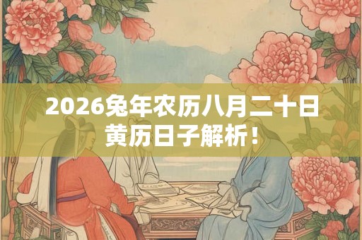 2026兔年农历八月二十日黄历日子解析! 2026兔年农历八月二十日黄历日子解析!