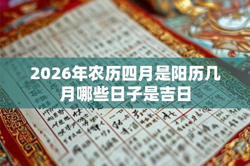 2026年农历四月是阳历几月哪些日子是吉日 2026年农历四月是阳历几月哪些日子是吉日