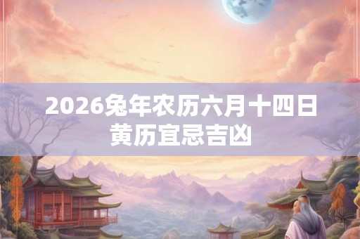 2026兔年农历六月十四日黄历宜忌吉凶 2026兔年农历六月十四日黄历宜忌吉凶