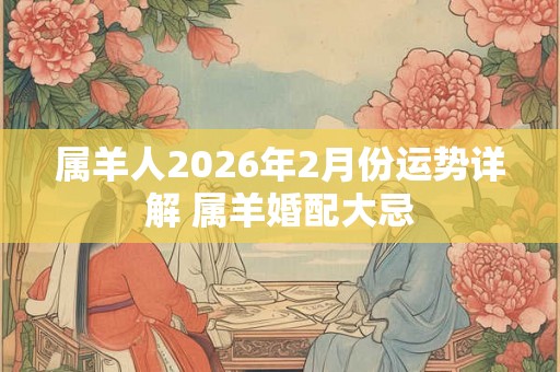属羊人2026年2月份运势详解 属羊婚配大忌 属羊人2026年2月份运势详解 属羊婚配大忌