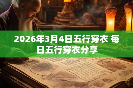 2026年3月4日五行穿衣 每日五行穿衣分享 2026年3月4日五行穿衣 每日五行穿衣分享