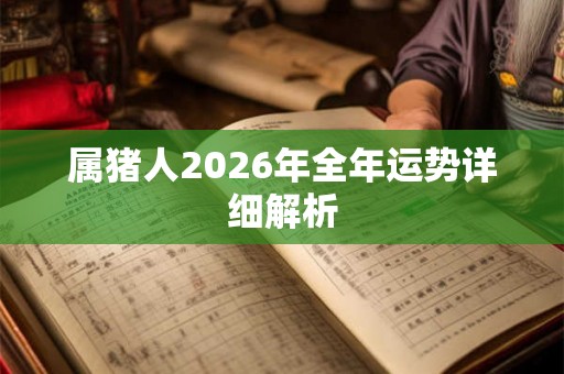 属猪人2026年全年运势详细解析 属猪人2026年全年运势详细解析