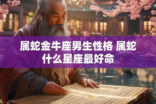属蛇金牛座男生性格 属蛇什么星座最好命
