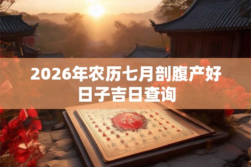 2026年农历七月剖腹产好日子吉日查询 2026年农历七月剖腹产好日子吉日查询