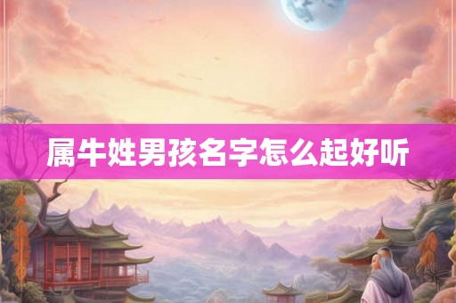 属牛姓男孩名字怎么起好听