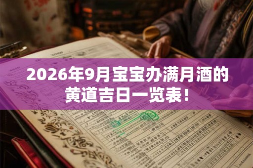 2026年9月宝宝办满月酒的黄道吉日一览表！