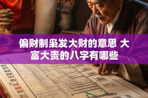 偏财制枭发大财的意思 大富大贵的八字有哪些 偏财制枭发大财的意思 大富大贵的八字有哪些