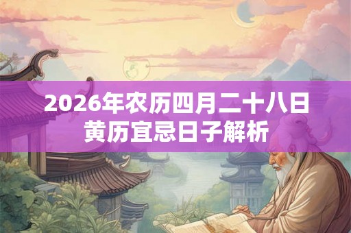 2026年农历四月二十八日黄历宜忌日子解析 2026年农历四月二十八日黄历宜忌日子解析