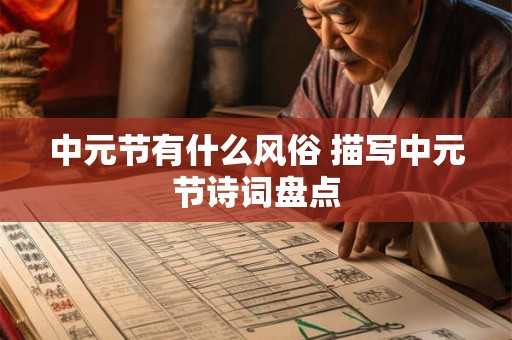 中元节有什么风俗 描写中元节诗词盘点