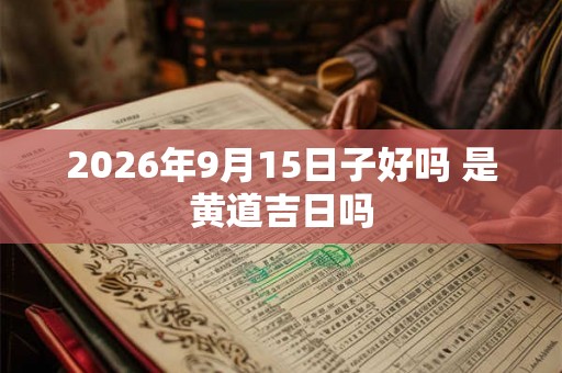 2026年9月15日子好吗 是黄道吉日吗 2026年9月15日子好吗 是黄道吉日吗