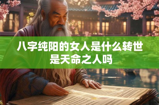 八字纯阳的女人是什么转世 是天命之人吗