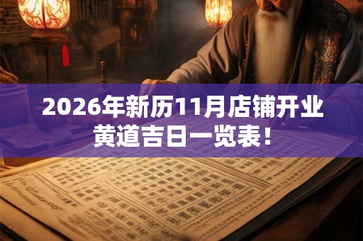 2026年新历11月店铺开业黄道吉日一览表! 2026年新历11月店铺开业黄道吉日一览表!