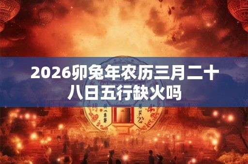 2026卯兔年农历三月二十八日五行缺火吗