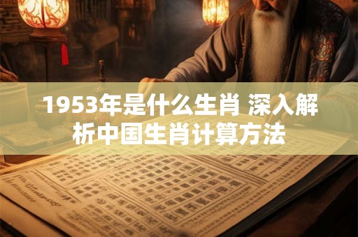 1953年是什么生肖 深入解析中国生肖计算方法 1953年是什么生肖 深入解析中国生肖计算方法