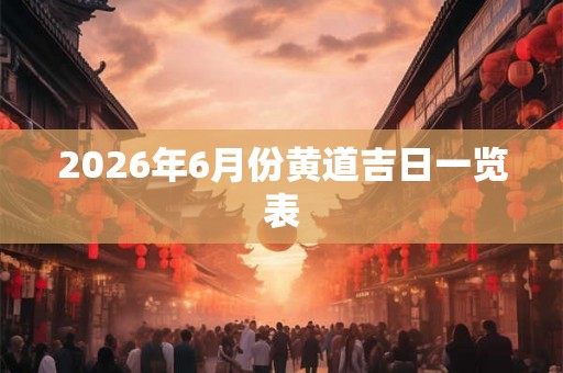 2026年6月份黄道吉日一览表 2026年6月份黄道吉日一览表