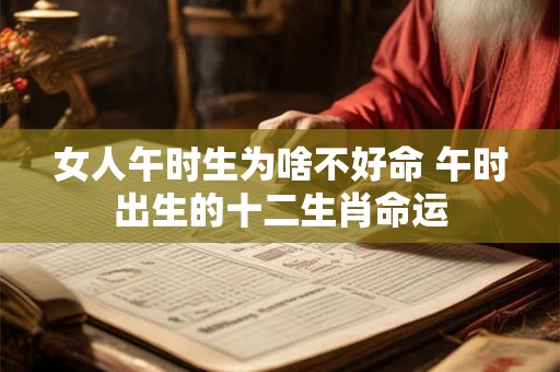 女人午时生为啥不好命 午时出生的十二生肖命运 女人午时生为啥不好命 午时出生的十二生肖命运